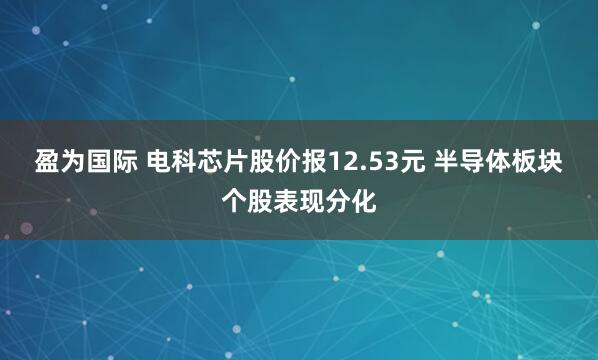 盈为国际 电科芯片股价报12.53元 半导体板块个股表现分化